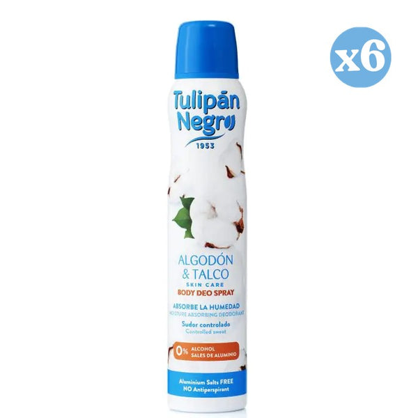 Pack 6x - Deospray - Baumwolle und Talkum - Tulipan Negro - 1
