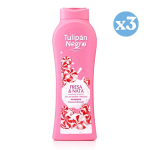 Pack 3x - Erdbeer-Sahne Duschgel und Badegel - Tulipan Negro - 1