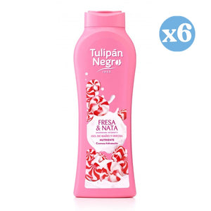 Pack 6x - Erdbeer-Sahne-Kuss Duschgel und Badeöl - Tulipan Negro - 1