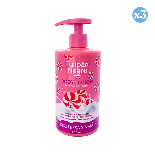 Pack 3x - Kuss Erdbeer und Sahne Körperlotion - Tulipan Negro - 2
