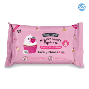 Pack 3x - Hydroalkoholische Tücher Erdbeer und Sahne - The Fruit Company - 1