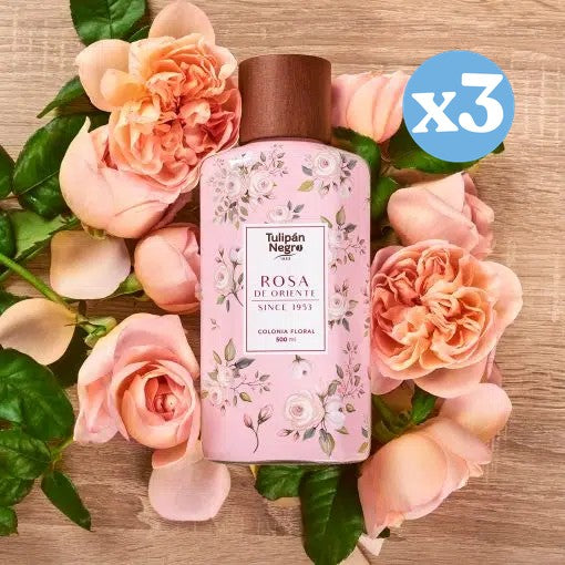Pack 3x - Blumige Kristallrosa des Orients Köln: 500 ML - Tulipan Negro - 2