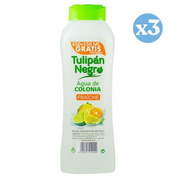 3er Pack - Frische Kölnischwasser: 800 ML - Tulipan Negro - 1