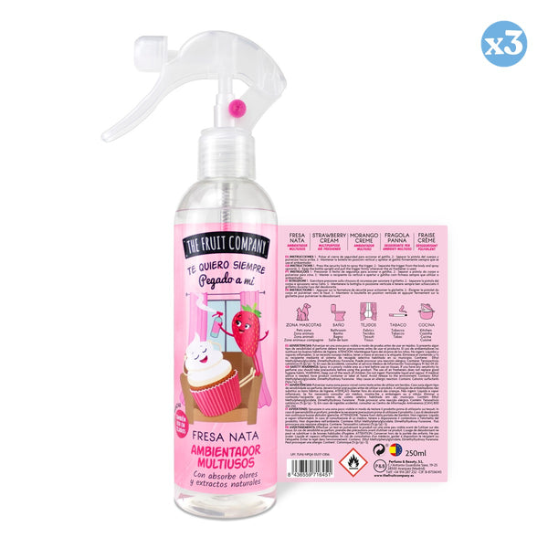 Pack 3x - Mehrzweck-Luftspray Erdbeer-Sahne - The Fruit Company - 1