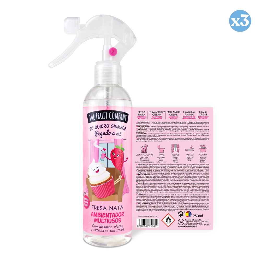 Pack 3x - Mehrzweck-Luftspray Erdbeer-Sahne - The Fruit Company - 1
