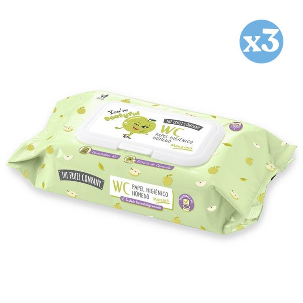 3er Pack - Feuchtes Toilettenpapier Apfel - The Fruit Company - 1