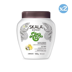 Paket 2x - Kokosnussöl Conditioner Creme 1000ml - Skala - 1