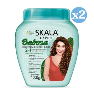 Pack 2x - Feuchtigkeitsspendende Aloe Vera Pflegecreme 1000 ml - Skala - 1