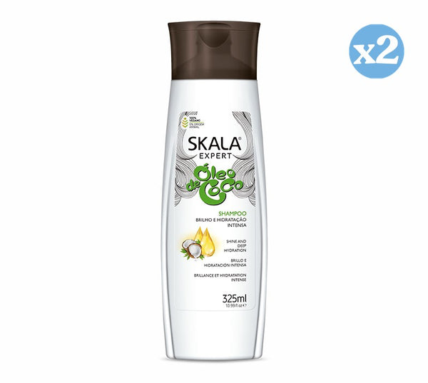Pack 2x - Glanz- und intensiv feuchtigkeitsspendendes Kokosöl-Shampoo 325ml - Skala - 1