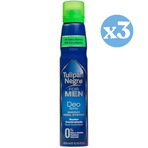 3er Pack - TULIPAN NEGRO FOR MEN Deo-Zerstäuber 200 ml - Tulipan Negro - 1