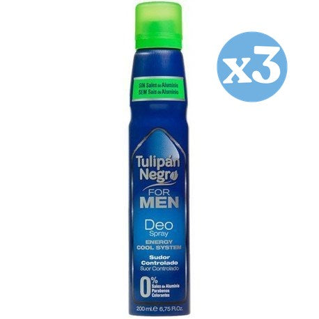 3er Pack - TULIPAN NEGRO FOR MEN Deo-Zerstäuber 200 ml - Tulipan Negro - 1