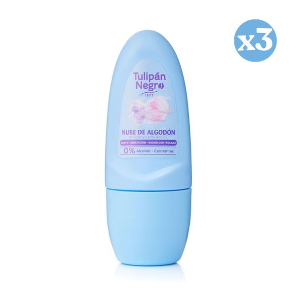 Pack 3x - Baumwolldunst 50 ml Roll-On-Deodorant - Tulipan Negro - 1