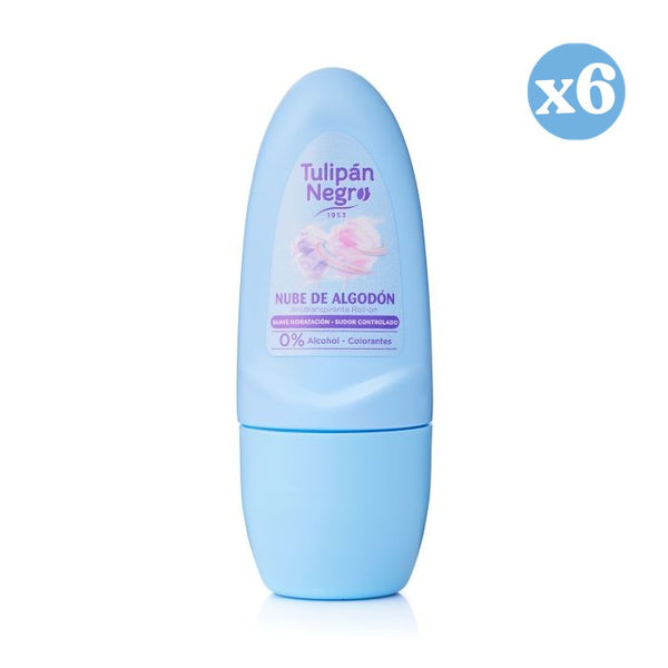 Pack 6x - Baumwollwolke 50 ml Deo Roll-on - Tulipan Negro - 1