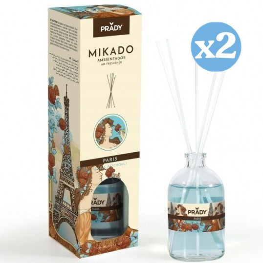 Pack 2x - MIKADO RAUMLUFTERFRISCHER PARIS ROSE & PATCHOULI 100ML - Prady - 1