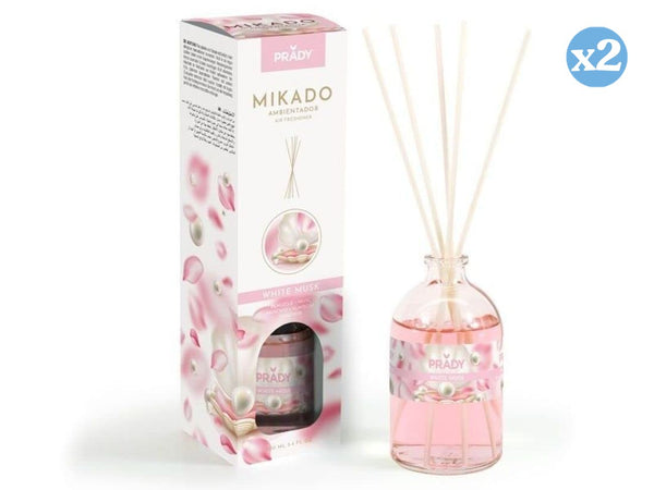 Pack 2x - MIKADO RAUMLUFTERFRISCHER WHITE MUSK 100ML - Prady - 1