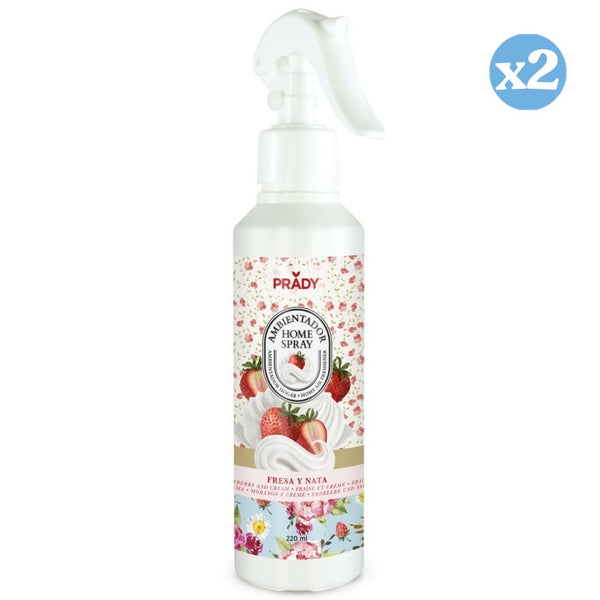 Pack 2x - RAUMSPRAY ERDBEERE UND SAHNE 220ML - Prady - 1