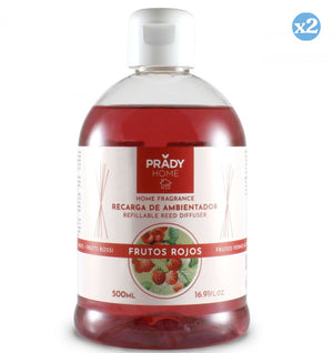 2er Pack - Nachfüllung für Mikado-Raumduft mit Waldfrüchten - 500 ml - Prady - Prady - 1