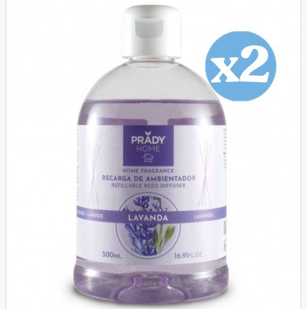 Pack 2x - Nachfüllung Duftstecker Mikado Lavendel - 500ml - Prady - Prady - 1