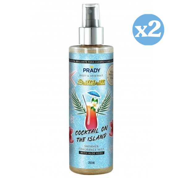 Pack 2x - KÖRPER- & HAARGLANZSPRÜHNEBEL-COCKTAIL AUF DER INSEL PRADY 250ML - Prady - 1