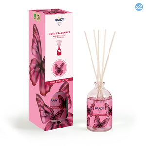Pack 2x - MIKADO RAUMLUFTERFRISCHER PINK BUTTERFLY 100ML - Prady - 1