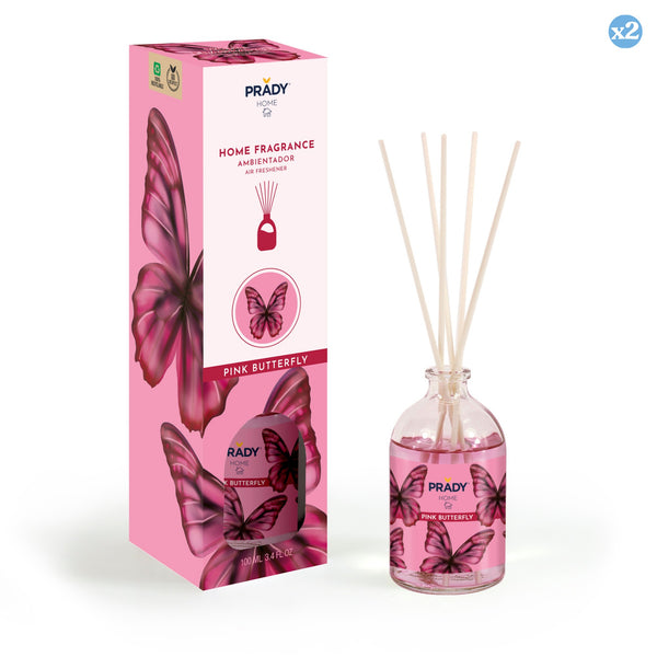 Pack 2x - MIKADO RAUMLUFTERFRISCHER PINK BUTTERFLY 100ML - Prady - 1
