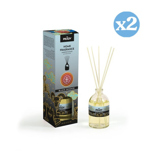 Pack 2x - MIKADO LUFTERFRISCHER BLACK Weihrauch 100ML - Prady - 1