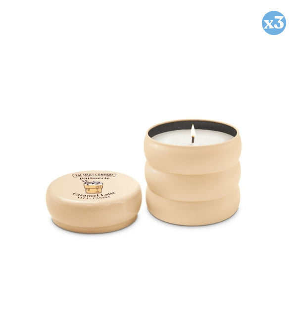 3er Pack - KERZENDOSE CARAMEL LATTE PATISSERIE 150 G - The Fruit Company - 1