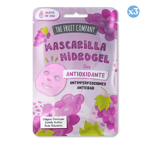 Pack 3x - Gesichtsmaske Hydrogel Traubenantioxidans 31g - The Fruit Company - 1