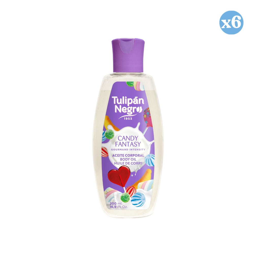 6er-Pack - Körperöl Schwarze Tulpe Candy Fantasy 200 ml - Tulipan Negro - 1