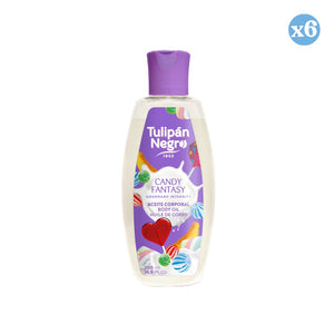6er-Pack - Körperöl Schwarze Tulpe Candy Fantasy 200 ml - Tulipan Negro - 1