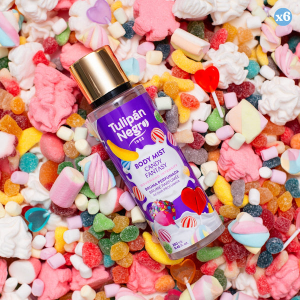 Pack 6x - Körperspray schwarzer Tulpe Candy Fantasy 250 ml - Tulipan Negro - 1