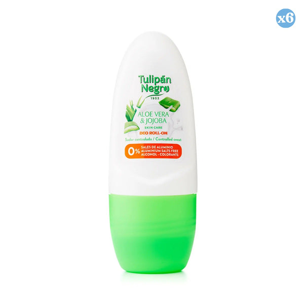 6er-Pack - DEO ROLL ON TULIPAN NEGRO ALOE UND JOJOBA 50 ML. - Tulipan Negro - 1