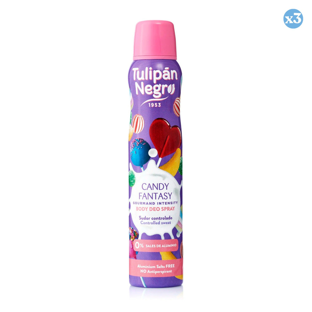 Pack 3x - DEO BODY SPRAY TN CANDY FANTASY 200 ML - Tulipan Negro - 1