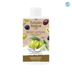 Pack 3x - KÖRPERLOTION SCHWARZES OLIVENÖL 400 ML - Tulipan Negro - 1