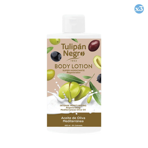 Pack 3x - KÖRPERLOTION SCHWARZES OLIVENÖL 400 ML - Tulipan Negro - 1