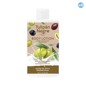 Pack 6x - KÖRPERLOTION SCHWARZÖL OLIVENÖL 400 ML - Tulipan Negro - 1