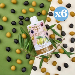 Pack 6x - KÖRPERLOTION SCHWARZÖL OLIVENÖL 400 ML - Tulipan Negro - 2