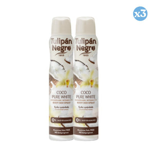 Pack 3x - Pack Ersparnis Körper Deodorant Spray Kokos Pure White - Tulipan Negro - 1