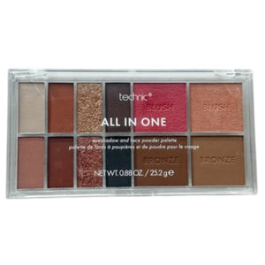 Technic Cosmetics - Paleta de Sombras y Rostro All in One - 12 tonos - 1 unidad - Technic Cosmetics - 1