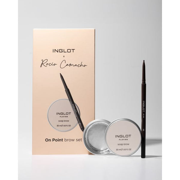 On Point Brow Set - Soap Brow transparente + Pincel 200 - 8 g - Inglot - 1
