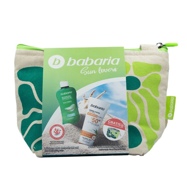 Sunshine Aloe Kosmetiktasche SPF50+ Gesichtscreme und After Sun Ice Effect Balsam 75ml - Babaria - 1
