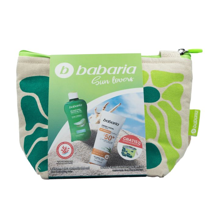 Sunshine Aloe Kosmetiktasche SPF50+ Gesichtscreme und After Sun Ice Effect Balsam 75ml - Babaria - 1