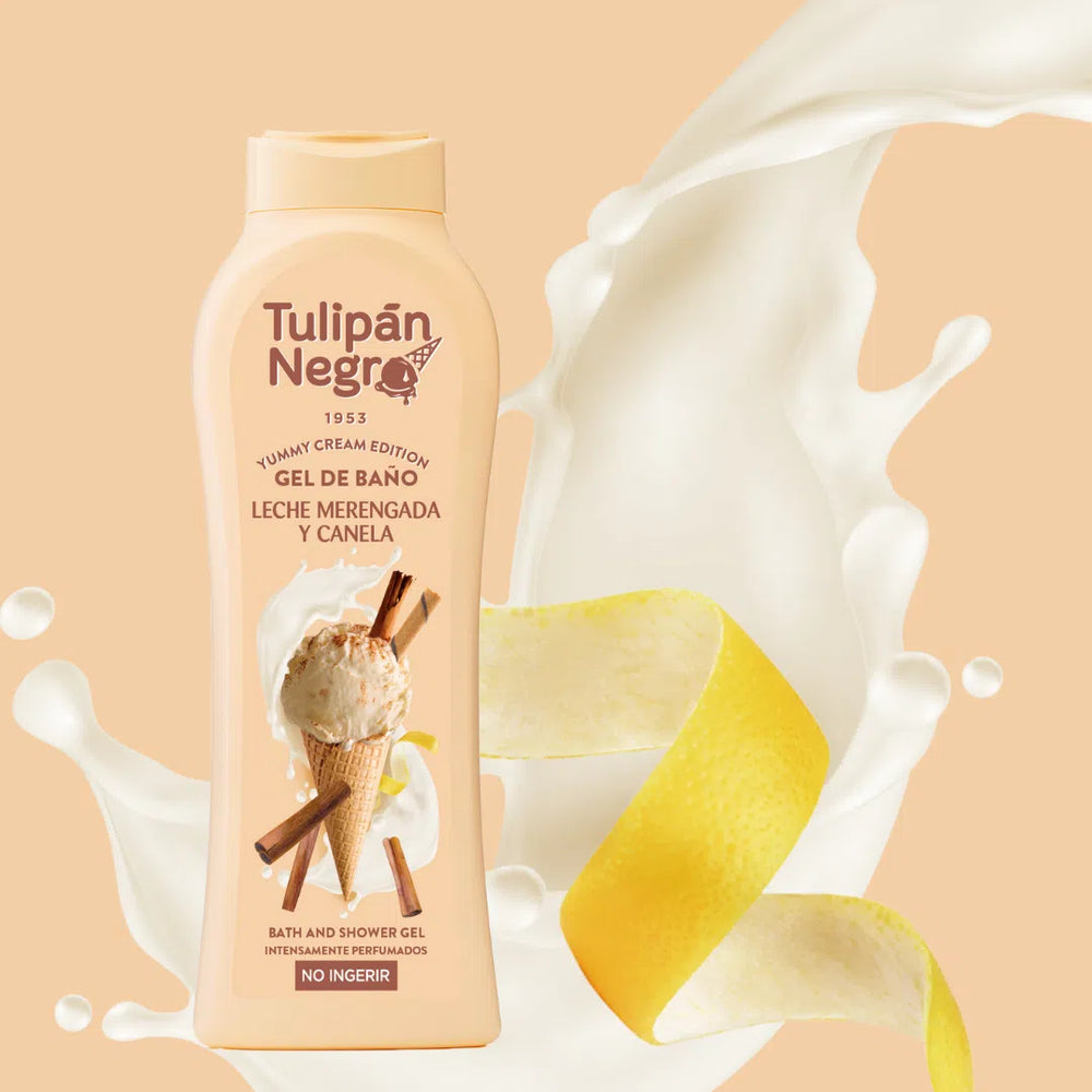 Badegel mit Milch, Baiser und Zimt 650ml - Tulipan Negro - 1