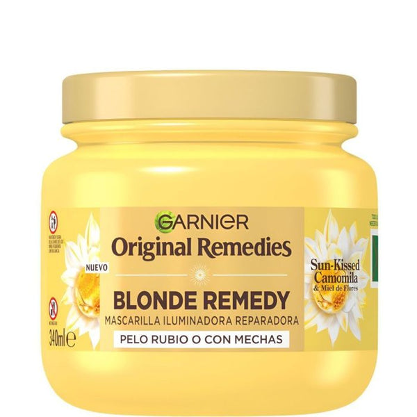 Original Remedies Aufhellende Reparaturmaske Sun-kissed Kamille Blondes Haar 340 ml - Garnier - 1