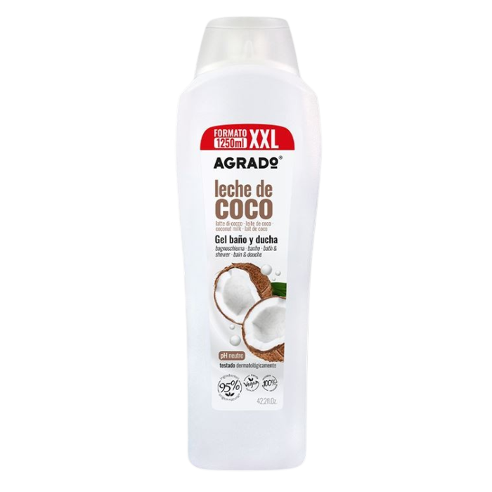 XXL Duschgel und Bad Milch 1250 ml Kokosnuss - Agrado - 1
