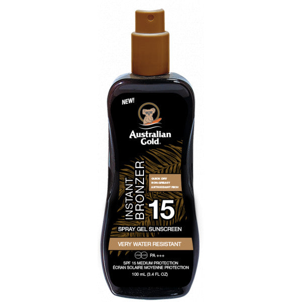 Instant Bronzer Selbstbräunungs-Sonnenschutz-Spray-Gel - Australian Gold - 1