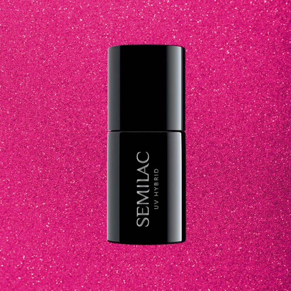 Semipermanenter Nagellack 7 ml - 009 Baby Girl - Semilac : 348 - Charming Ruby Glitter - 1
