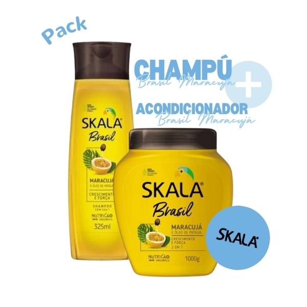 Passionsfrucht- und Kartoffelöl-Pack: Shampoo + Conditioner-Creme 1000ml - Skala - 1