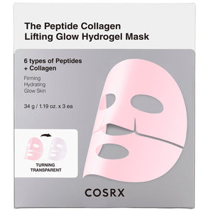 Peptide Collagen Lifting Glow Hydrogel Mask - Pack 3 x 34 g - Hidrogel facial - Cosrx - 1
