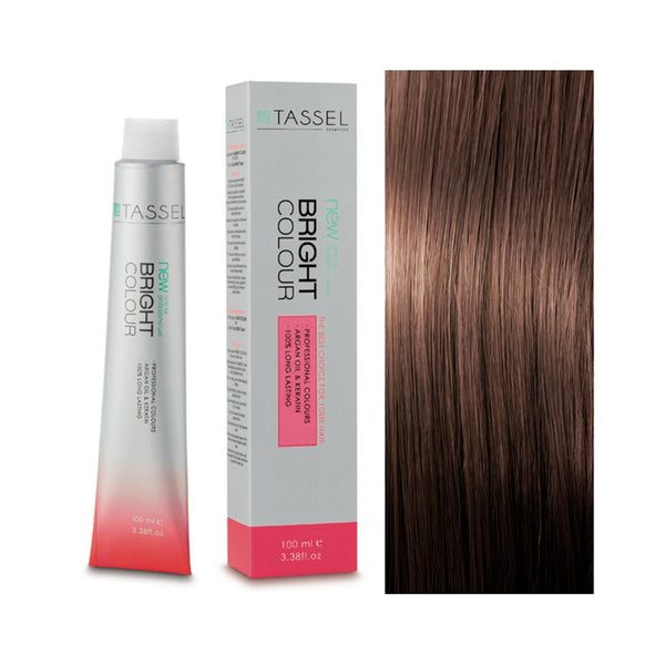 5 Hellbraun - Färben mit Arganöl und Keratin 100 ml - Tassel : 7.77 Rubio medio chocolate - 1